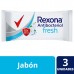 Rexona Jabón Antibacterial Fresh Pack x 3